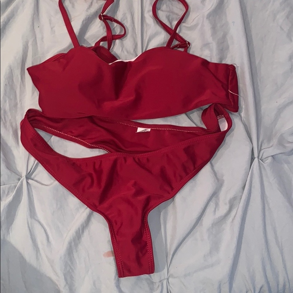 red amazon suit